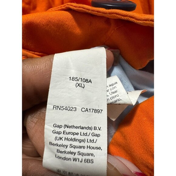 GAP Netherlands Women's XL Full Zip City Deck Hooded Jacket Vibrant Orange Lined - Picture 5 of 7
